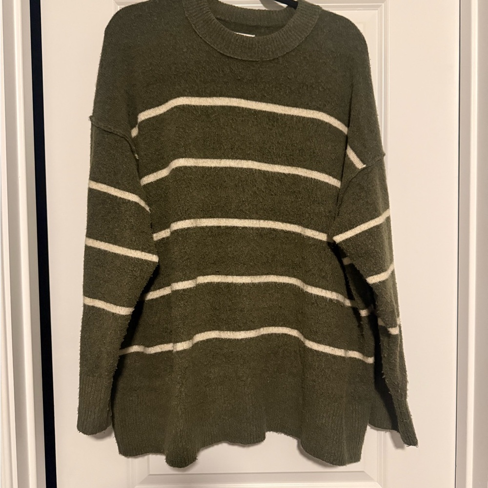 Aerie Olive Green Striped Women's Sweater